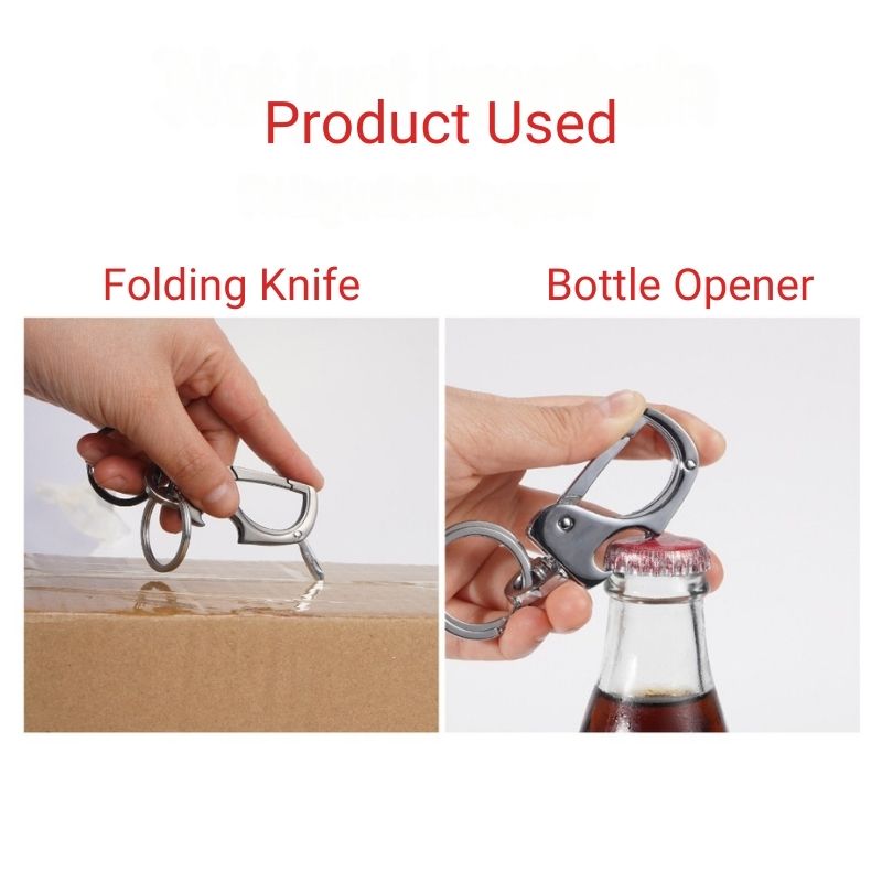 Compact Key Chain with Foldable Mini Knife