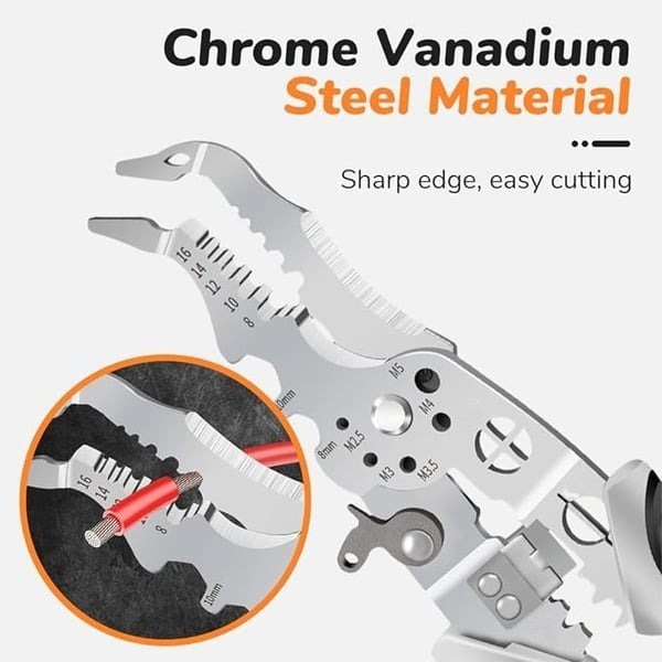 Multifunctional Elbow Pliers for Wire Stripping, Cutting, and Winding