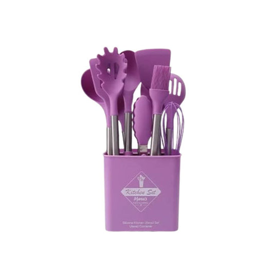 Kitchen Utensils 12 Pcs Set - Non-Stick Silicone Cooking Tools