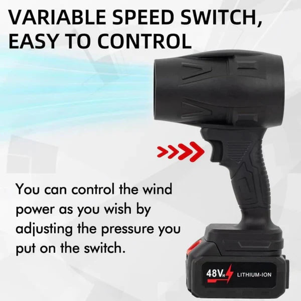 Turbo Jet Blower, Cordless Turbo Super Power Air Duster, Stepless Speed Regulation Jet Dry Blower Car Drying, Car Dryer Air Blower (Black)