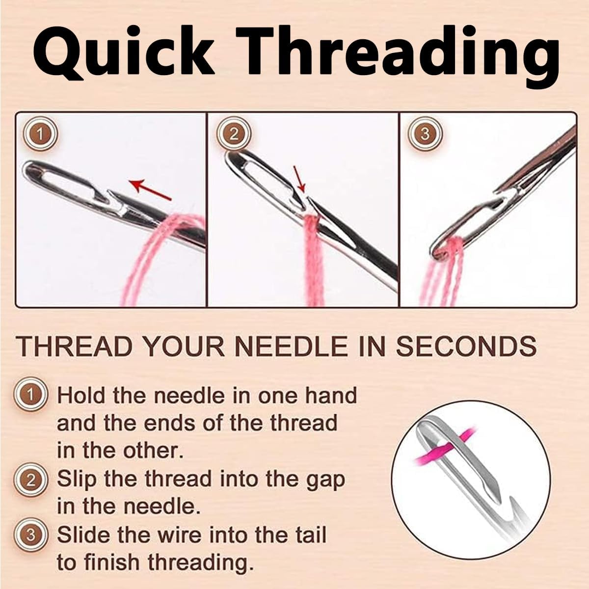 Self-Threading Needles