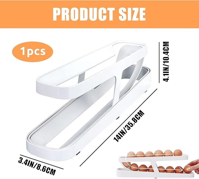 Automatic Rolling Egg Dispenser & Storage Container - Holds 15 Eggs ( Buy 1 Get 1 )