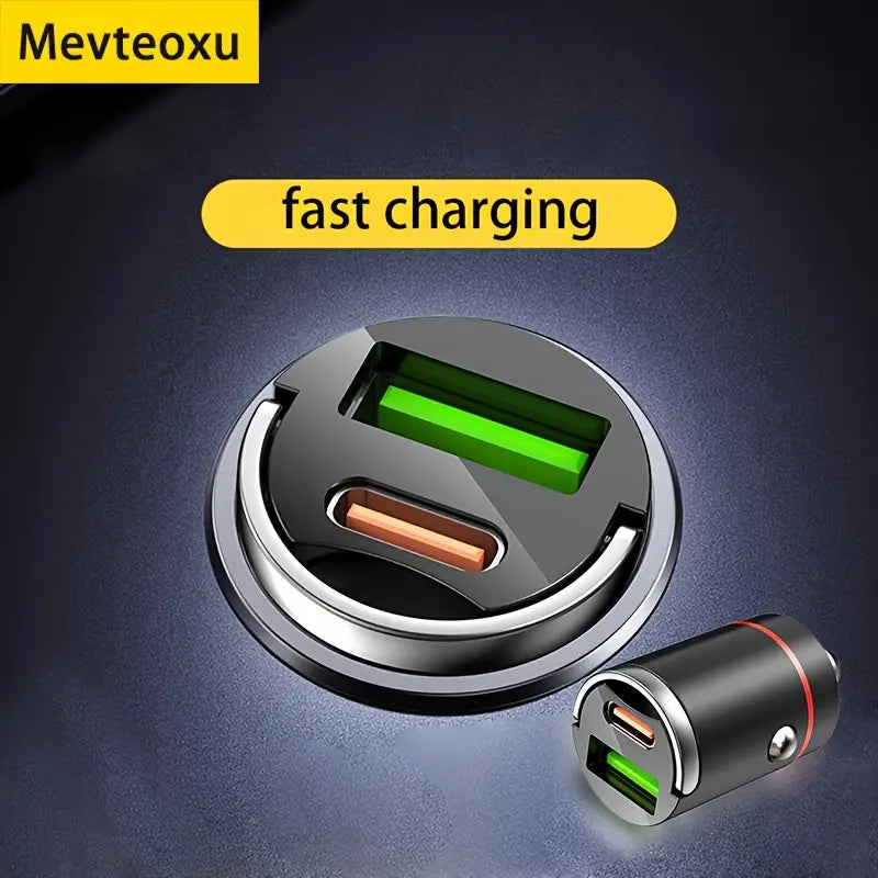 Metal Car Charger – Dual USB Fast Charging