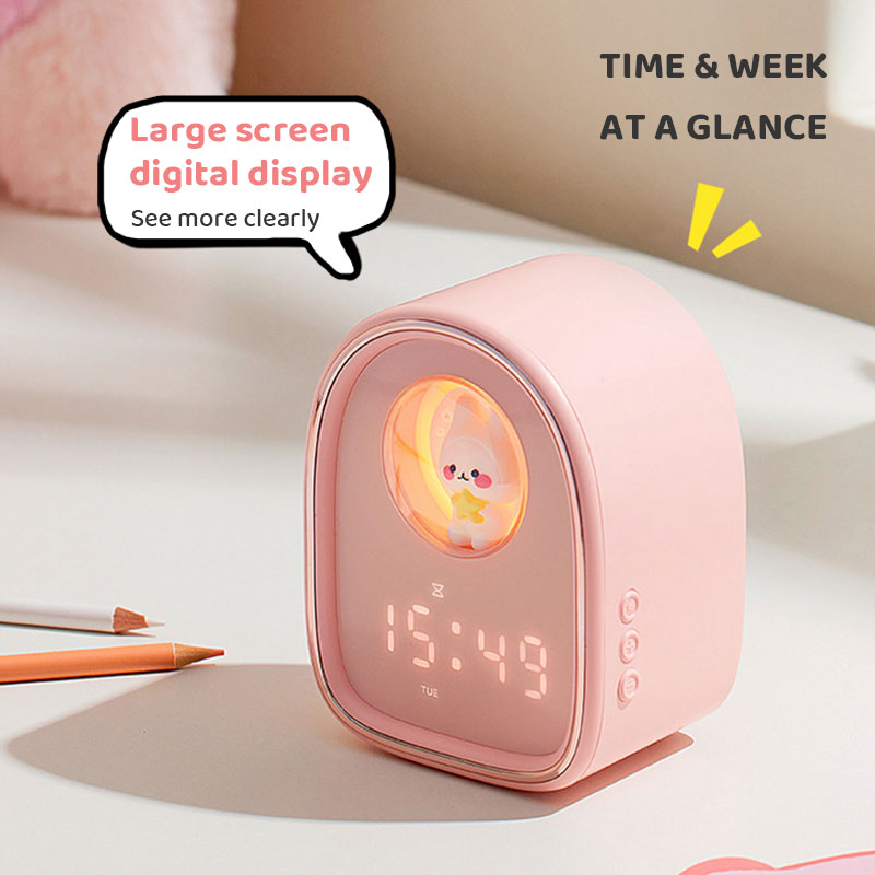 Cute Rabbit Night Light Alaram Clock