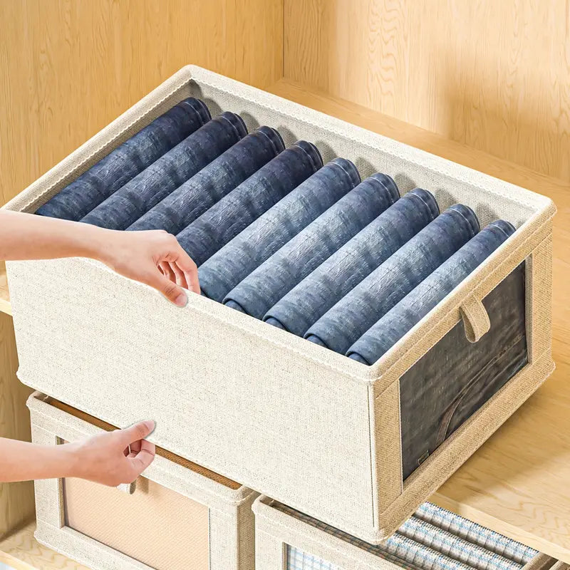 Foldable Cotton Linen Organizer with Window