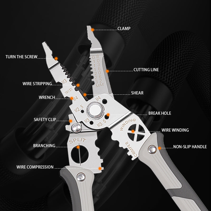 Multi-Function Cable Cutter and Stripper with Crimping Capability