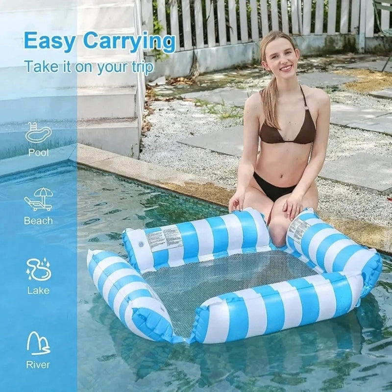Inflatable Four-Tube Water Floating Bed for Ultimate Pool Comfort