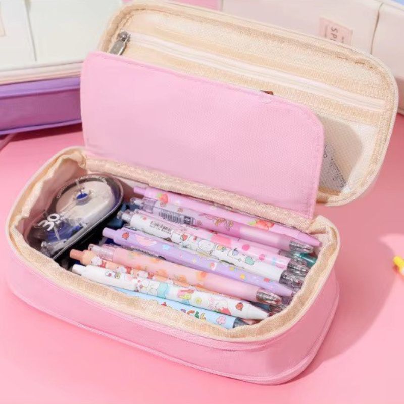 Multi-Compartment Cloth Pencil Case for Students
