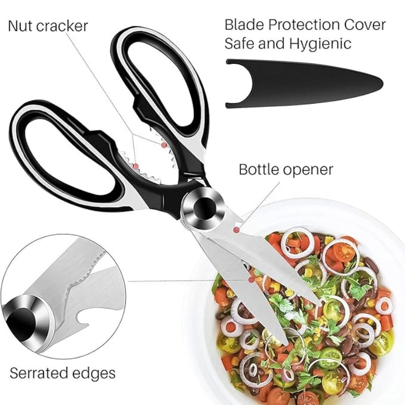 Kitchen Scissors with Case – Multipurpose Scissors for Meat, Fish, and Vegetable Cutting