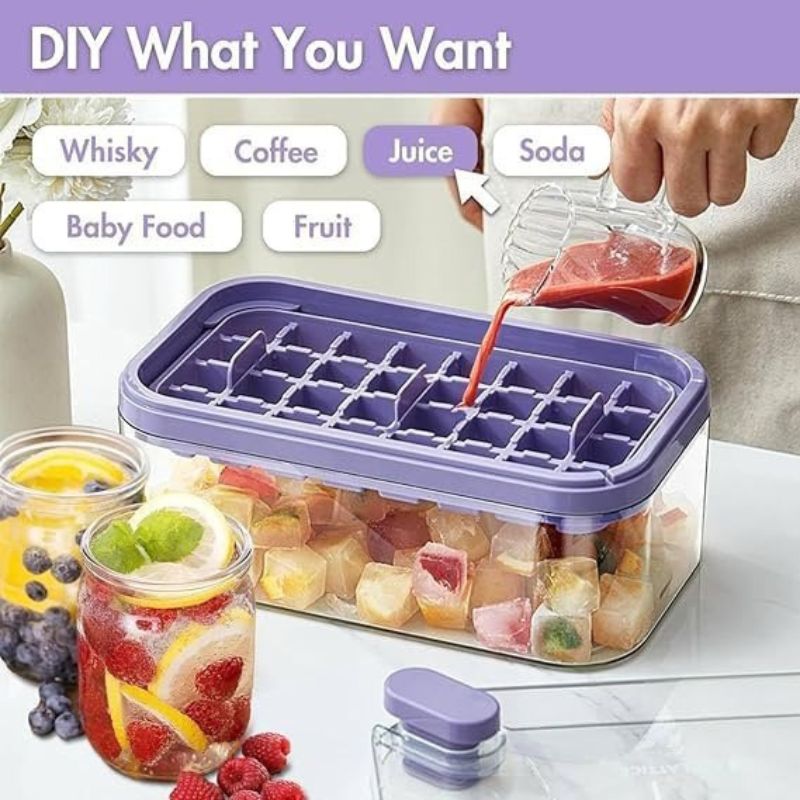 Silicone Ice Cube Tray with Easy-Release Design