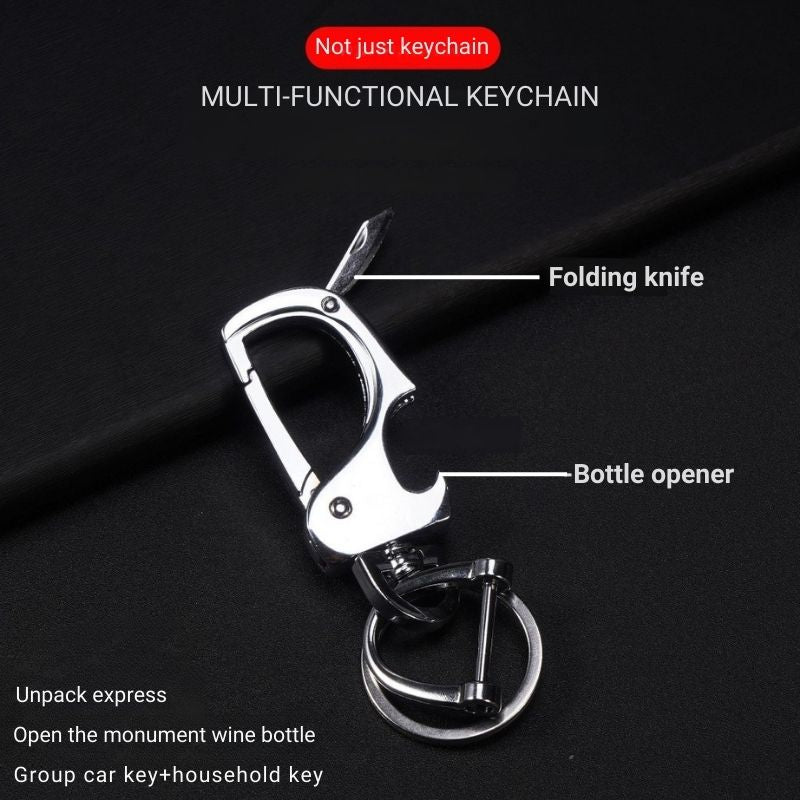 Compact Key Chain with Foldable Mini Knife