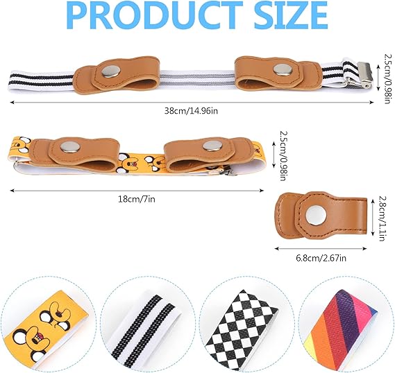 Buckle-Free Elastic Belt – Adjustable & Comfortable Waistband Kids & Adult