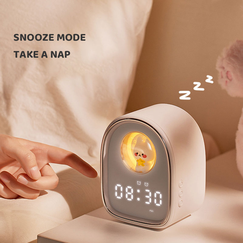 Cute Rabbit Night Light Alaram Clock