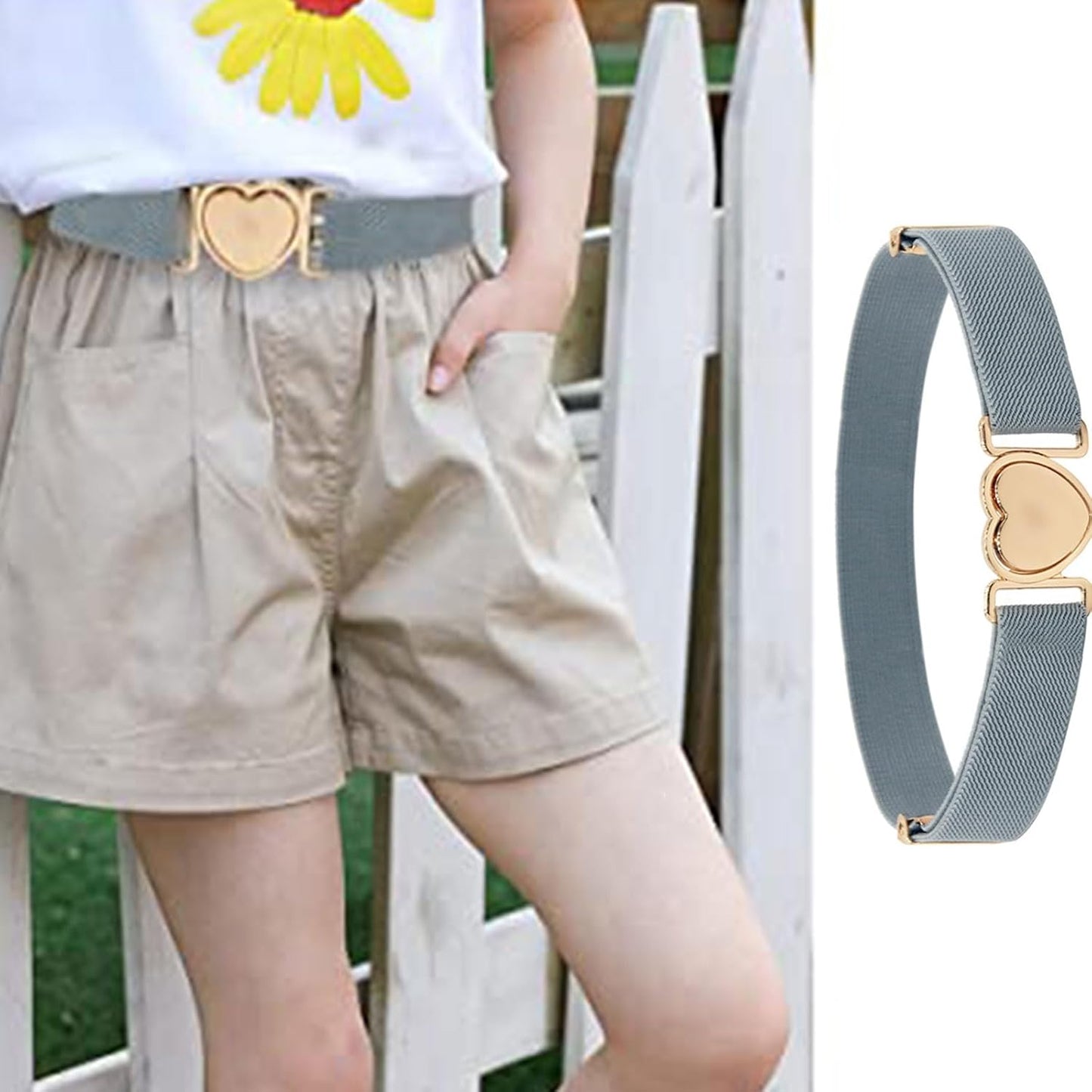 Elegant Heart Buckle Elastic Belt –  Adjustable Stretch Belt for Women