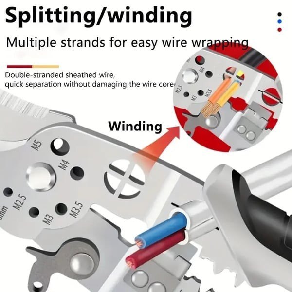 Multifunctional Elbow Pliers for Wire Stripping, Cutting, and Winding