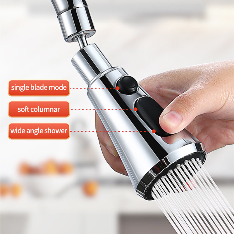 Universal Three-Speed Adjustable Splash-Proof Kitchen Faucet