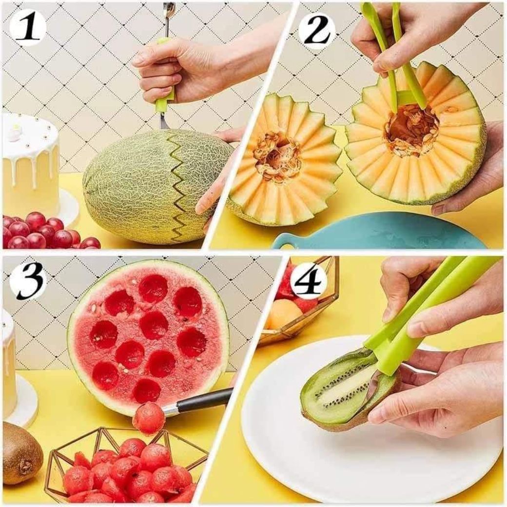 Multifunctional Fruit Carving Tools with Watermelon Ball Cutter