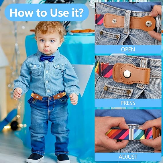 Buckle-Free Elastic Belt – Adjustable & Comfortable Waistband Kids & Adult