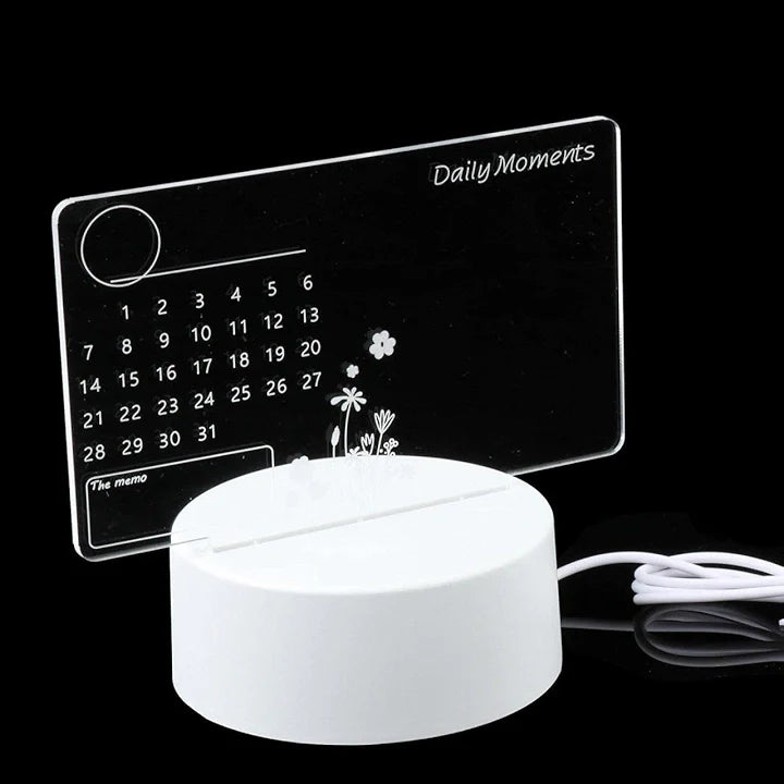 Transparent Acrylic Note Board with RGB Night Light