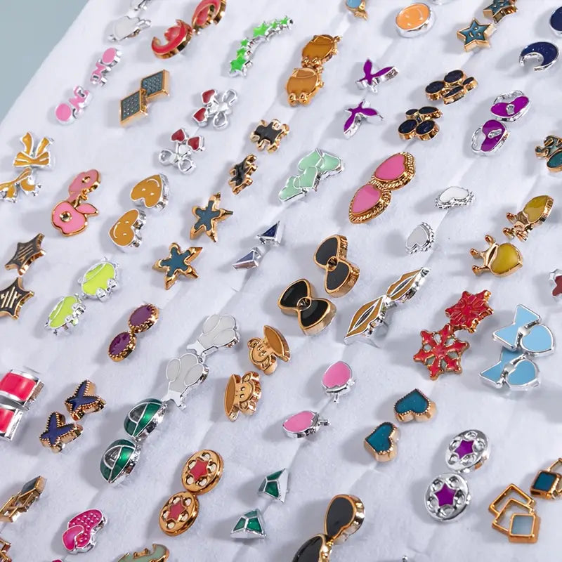 Boho Style Stud Earrings – Assorted Geometric Fashion Jewelry Set (100Pair)