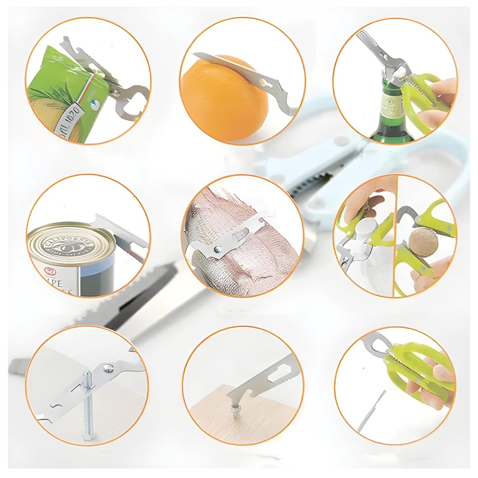 6-in-1 Durable Stainless Steel Kitchen Scissors