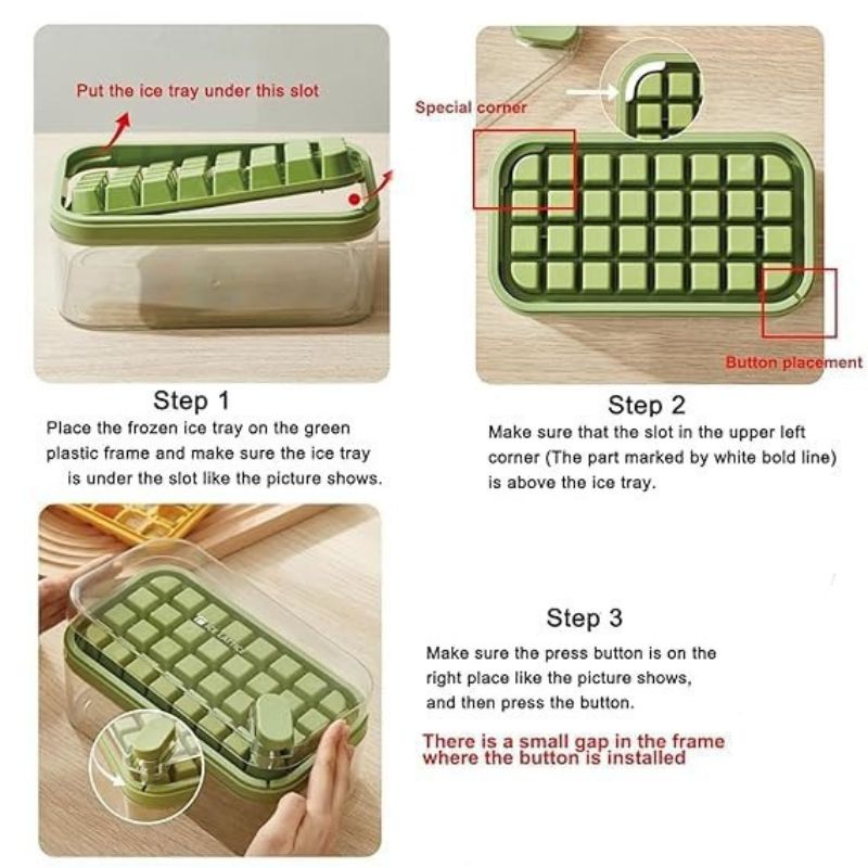 Silicone Ice Cube Tray with Easy-Release Design