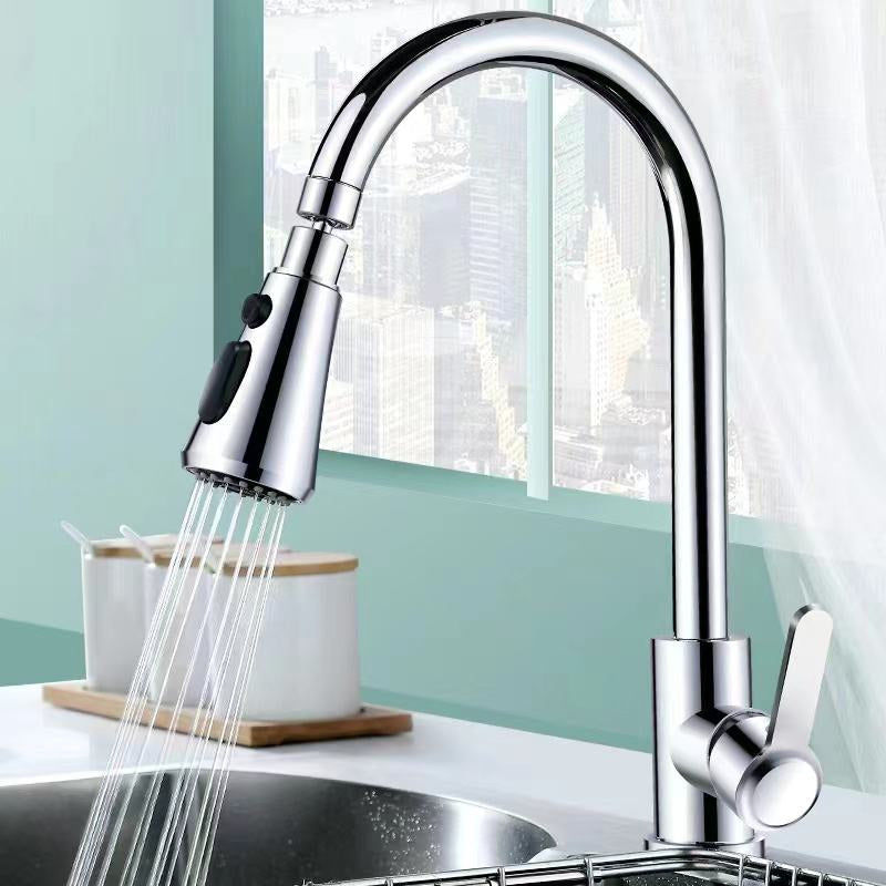 Universal Three-Speed Adjustable Splash-Proof Kitchen Faucet