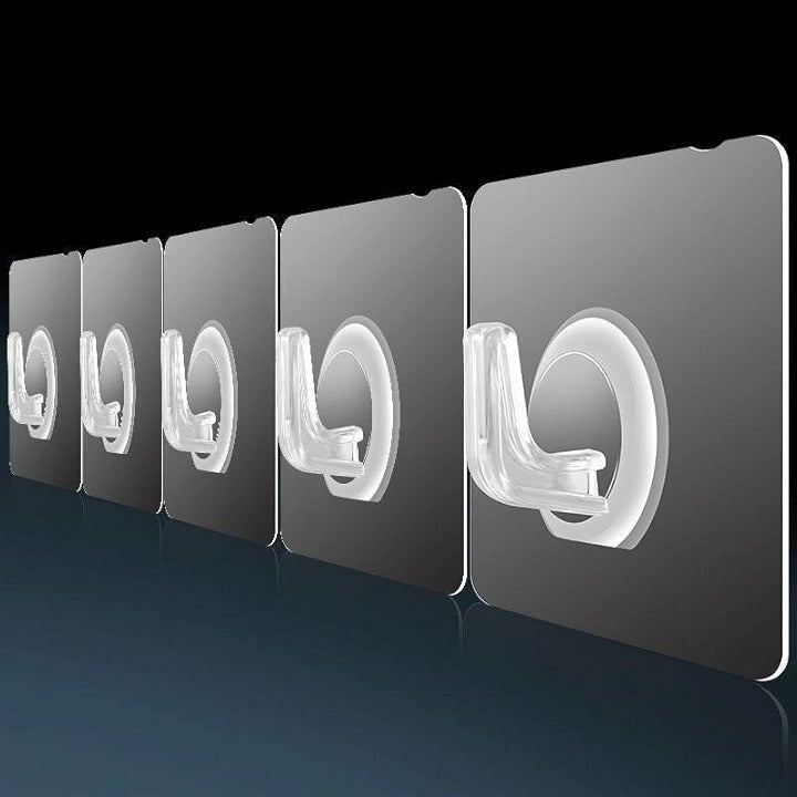 Seamless Adhesive Hook – Transparent Waterproof Wall Hook for Keys & Towels (Pack of 5)