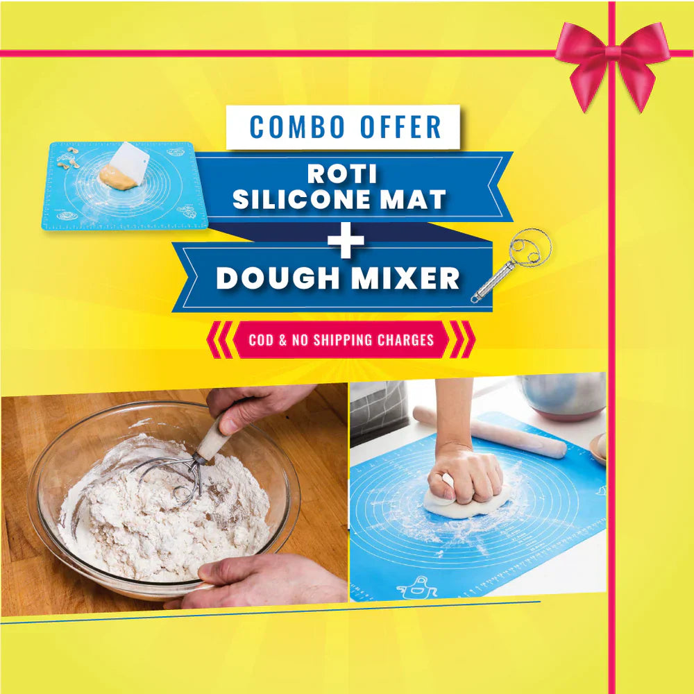 Perfect Roti Combo - Silicone Roti Mat & Stainless Steel Atta Dough Maker