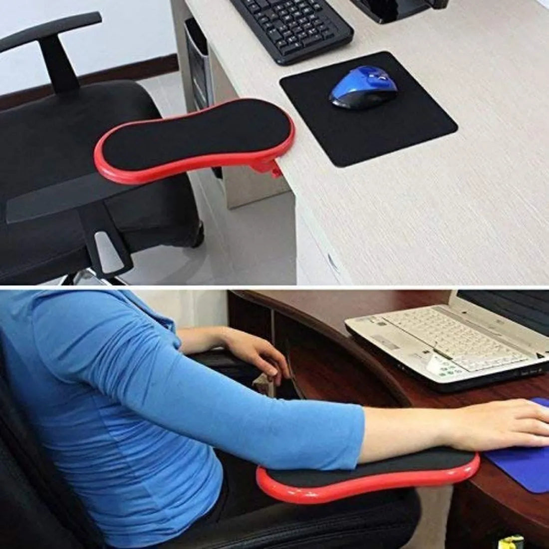 Adjustable Ergonomic Computer Arm Wrist Rest – Attachable Desk Support for Pain-Free Typing & Gaming