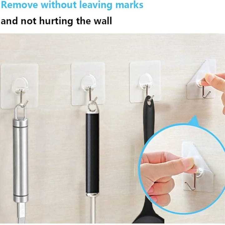 Super Strong Adhesive Wall Hooks – Waterproof 304 Stainless Steel Hooks (Pack of 6)