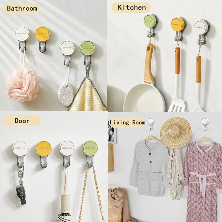 Waterproof Suction Cup Hooks for Kitchen, Bathroom, Balcony, and Office Organization