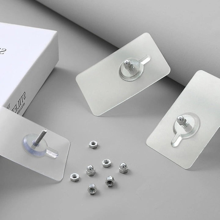 Strong Adhesive Wall Hooks – Poster, Shelf, Cabinet & Bathroom Hook Hangers (Pack of 5)