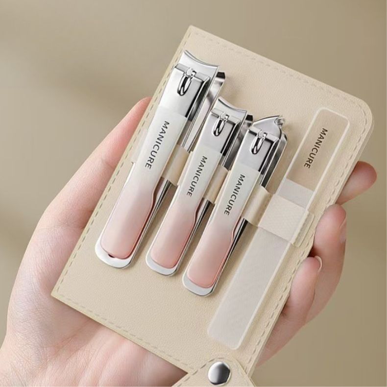 Universal Gradient Nail Care Set – German Precision Clippers, Scissors & Nail File (4-Piece)