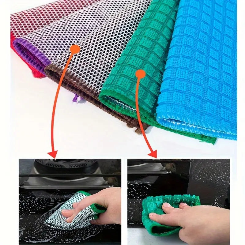 Ultra-Absorbent Microfiber Dish Cloths - Double-Sided, Durable, Scratch-Free
