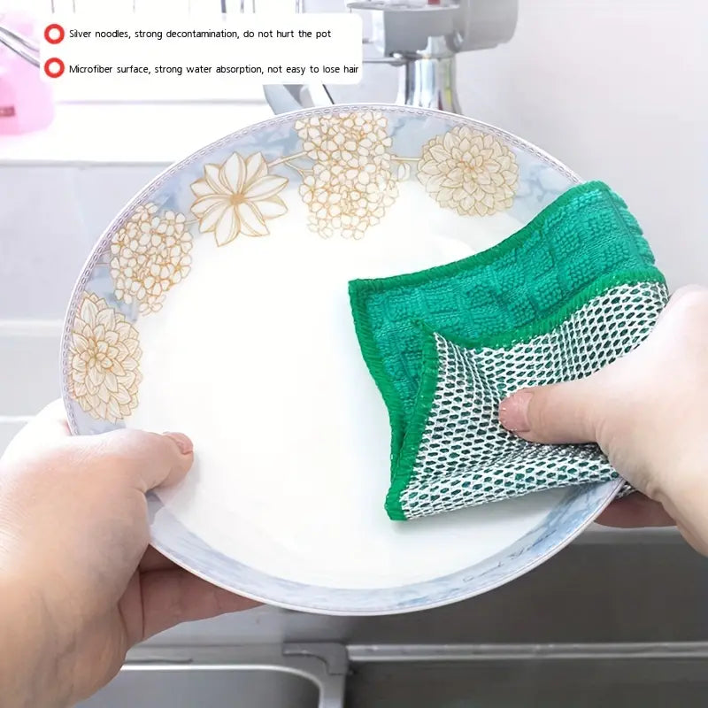 Ultra-Absorbent Microfiber Dish Cloths - Double-Sided, Durable, Scratch-Free