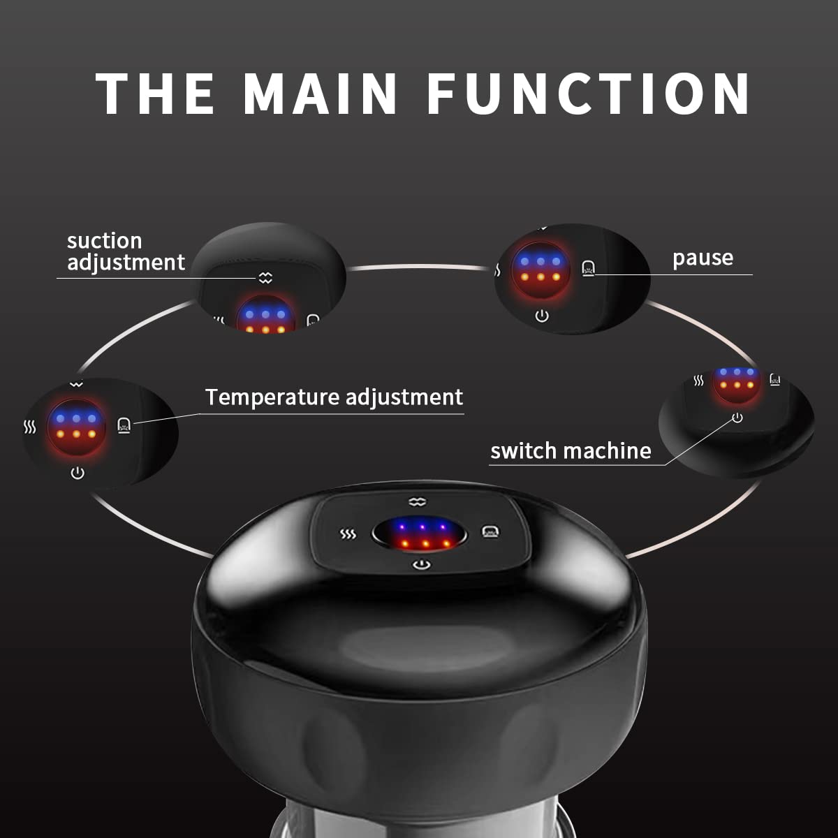 Rechargeable Cupping Therapy Massager with Heat and Suction for Pain Relief and Muscle Relaxation