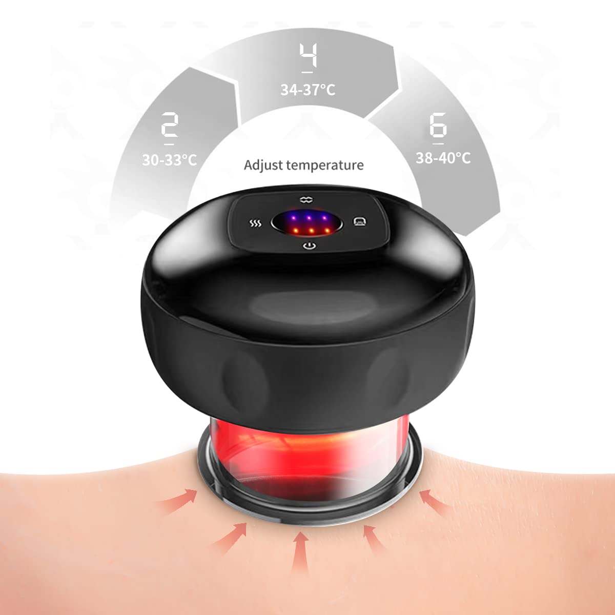 Rechargeable Cupping Therapy Massager with Heat and Suction for Pain Relief and Muscle Relaxation