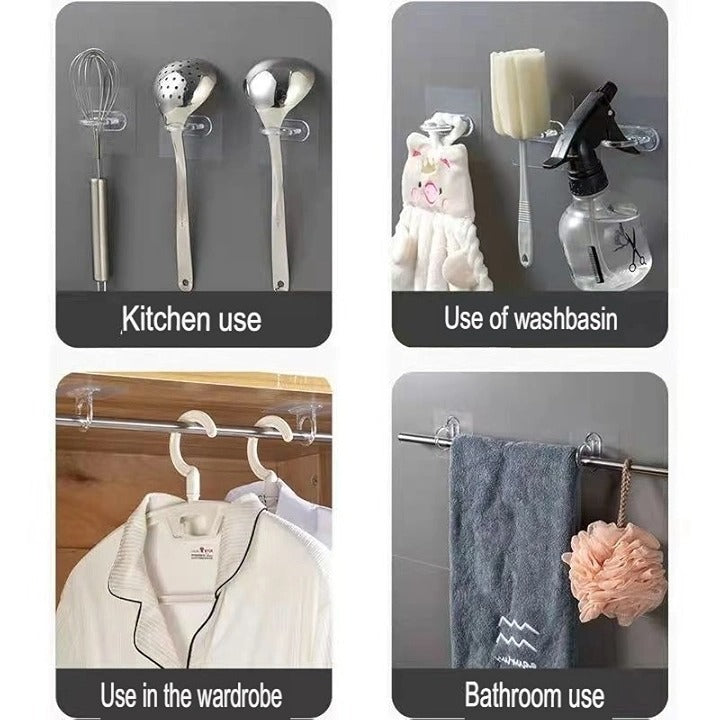 Adhesive Wall Rack – Shampoo Bottle & Shower Gel Holder for Bathroom Use (Pack of 6)