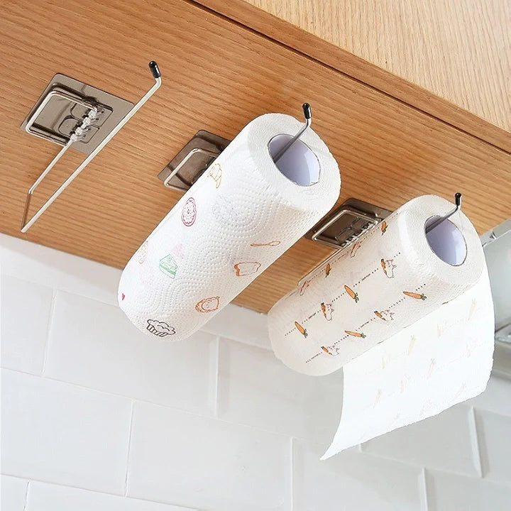 Stainless Steel Tissue Holder – Self-Adhesive Rack for Bathroom & Kitchen