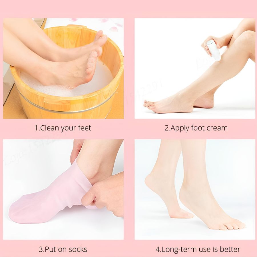 Elastic Moisturizing Foot Socks – Hydrating Silicone SEBS Spa Socks