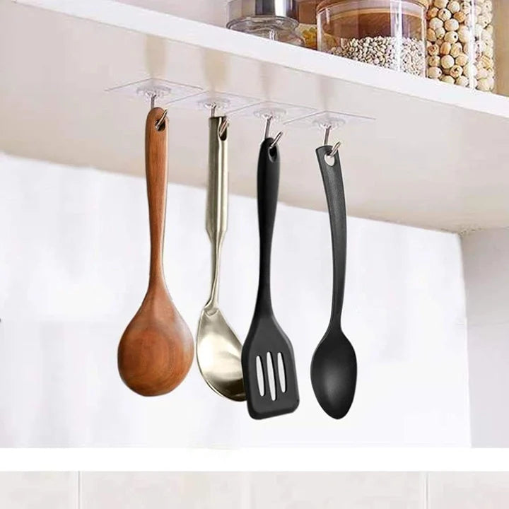 Super Strong Adhesive Wall Hooks – Waterproof 304 Stainless Steel Hooks (Pack of 6)