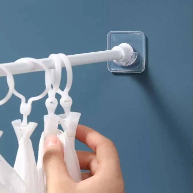 Invisible Curtain Rod Holder – Self-Adhesive Hook for Bathroom & Bedroom (Pack of 6)