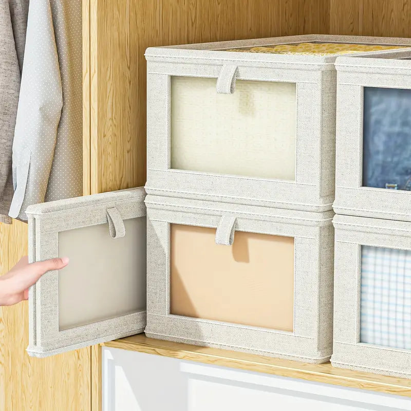 Foldable Cotton Linen Organizer with Window