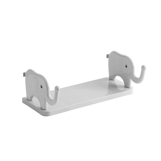 Elephant Buddy Floating Shelf – Punch-Free Wall Hanging with Guardrail & Hook