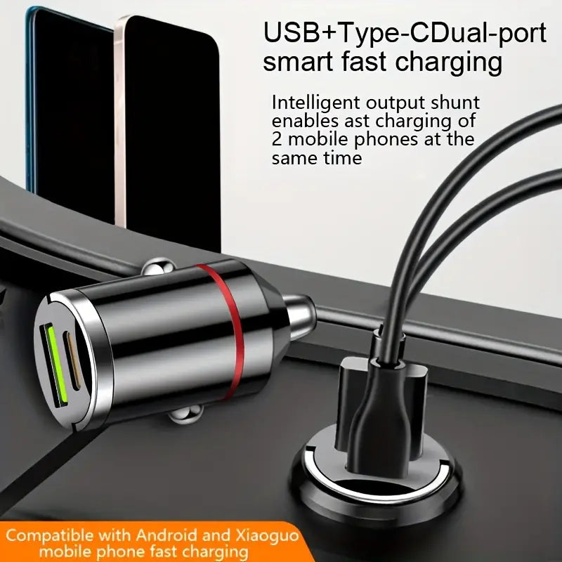 Metal Car Charger – Dual USB Fast Charging