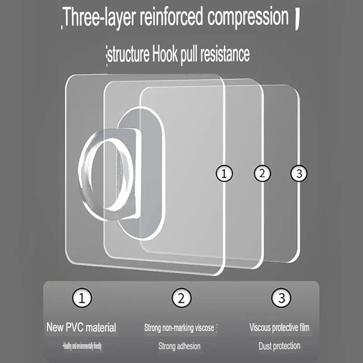 Adhesive Wall Rack – Shampoo Bottle & Shower Gel Holder for Bathroom Use (Pack of 6)