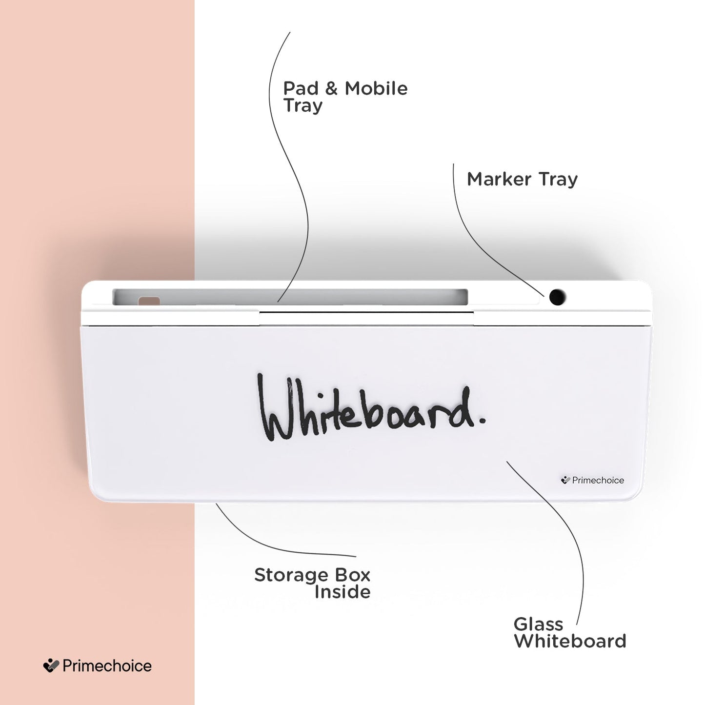 Premium Glass Whiteboard & Desk Organizer