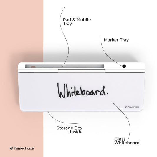 Premium Glass Whiteboard & Desk Organizer