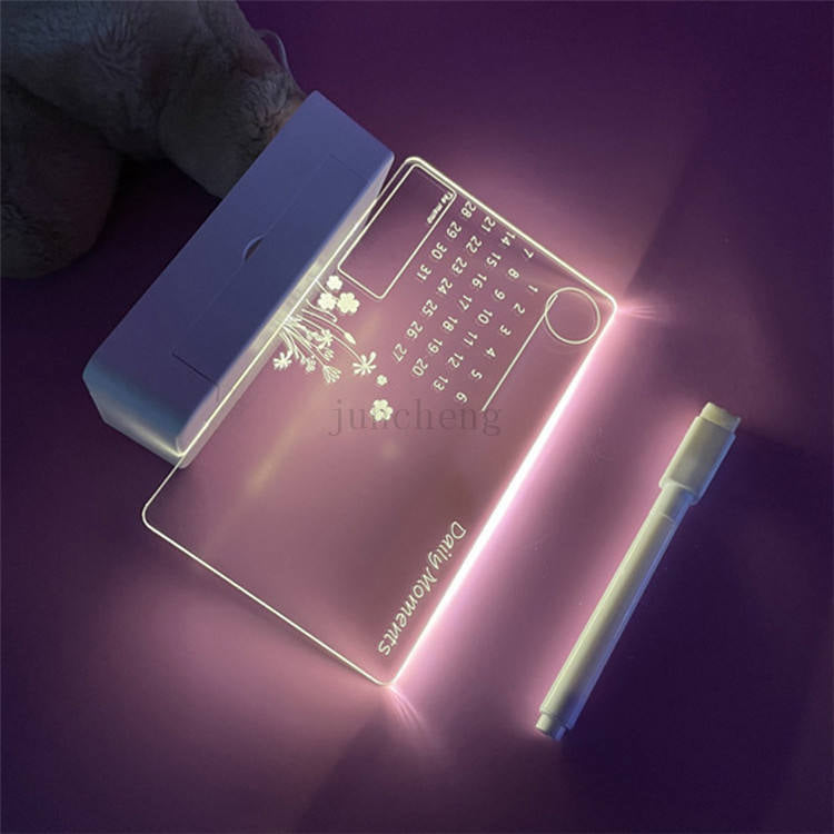 Transparent Acrylic Note Board with RGB Night Light